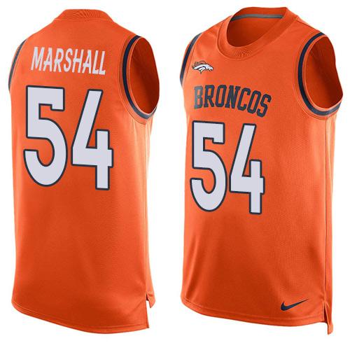  Broncos #54 Brandon Marshall Orange Team Color Men's Stitched NFL Limited Tank Top Jersey